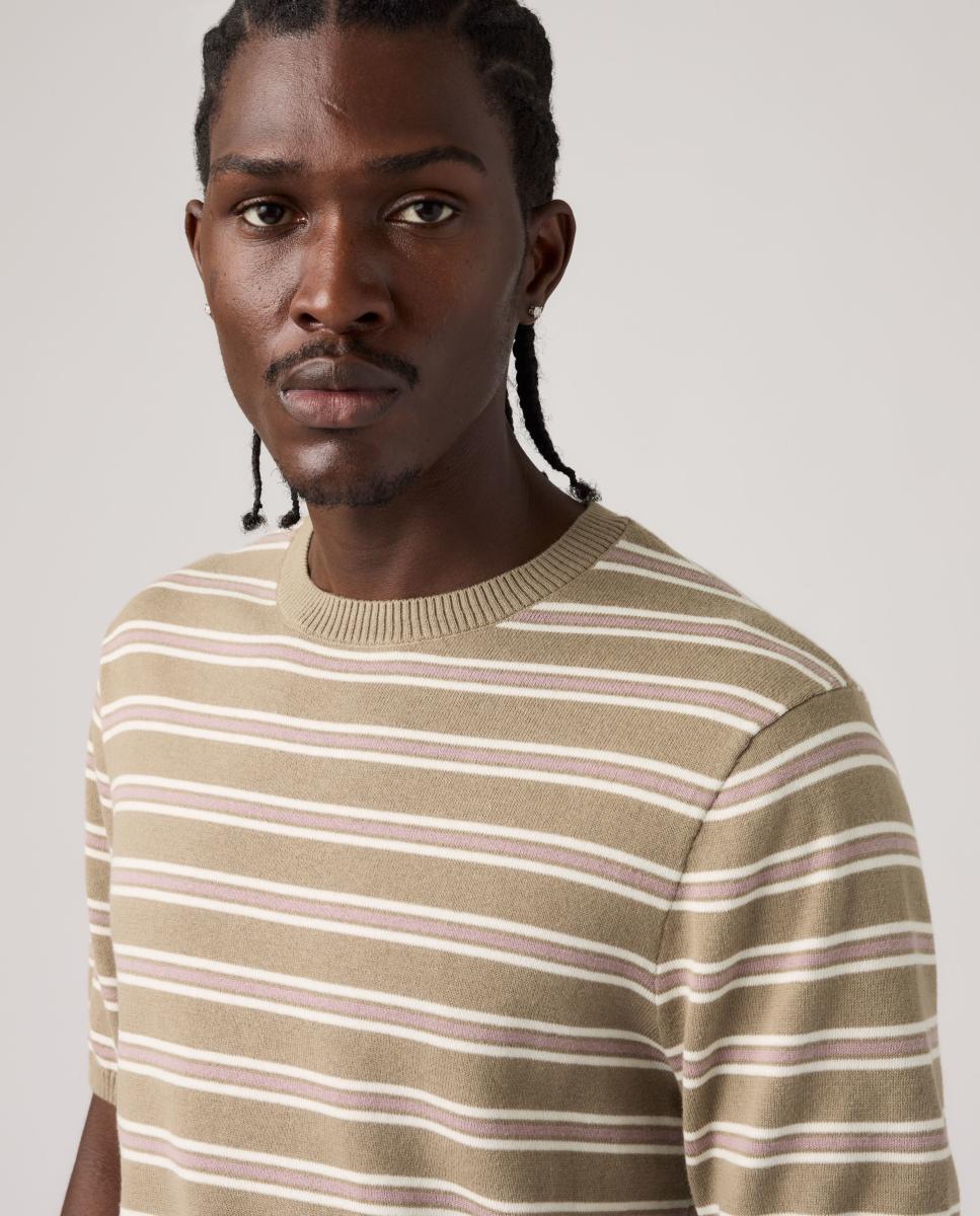 Camisola de Malha com Manga Curta e Gola Redonda Multicolor-4