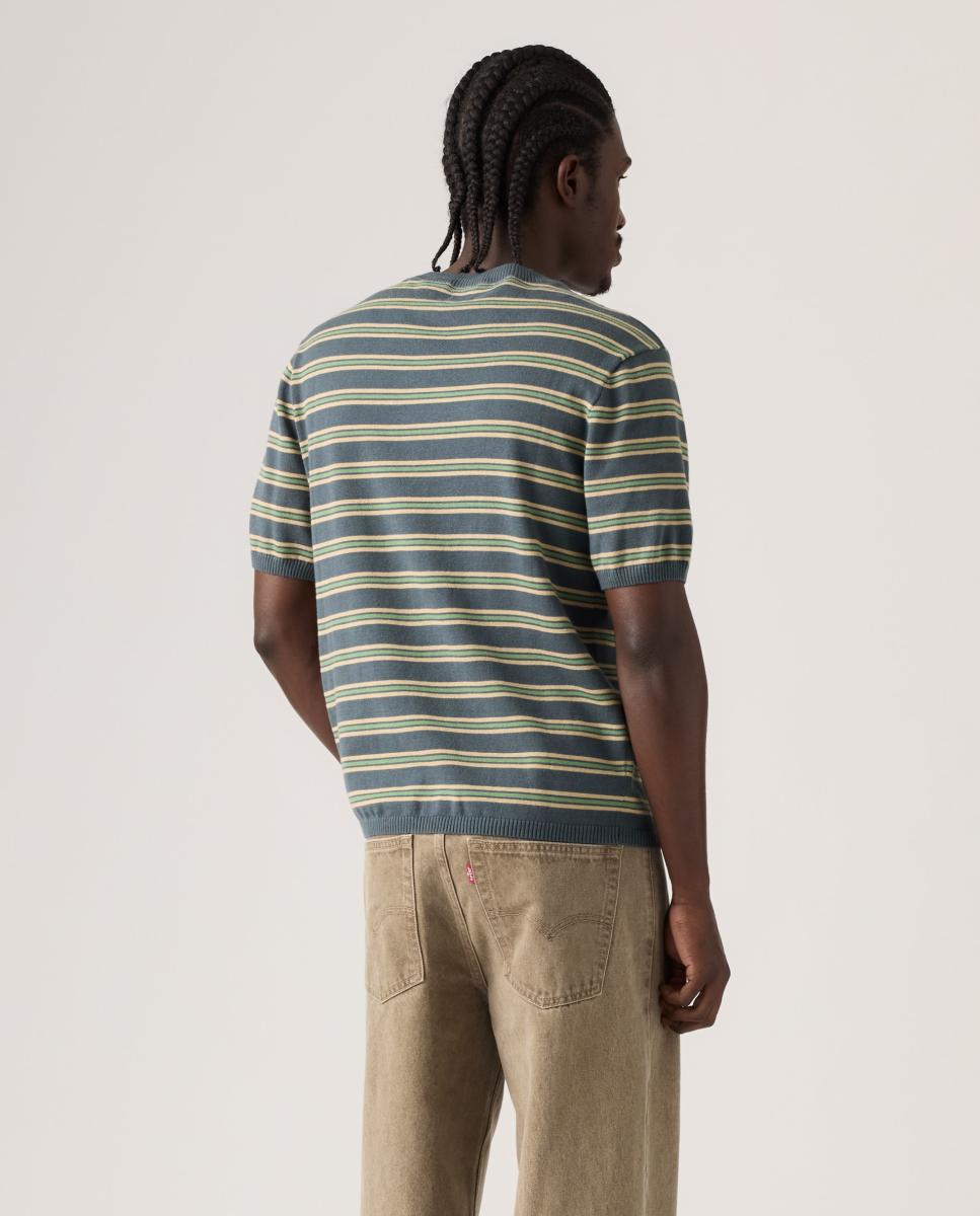 Camisola de Malha com Manga Curta e Gola Redonda Multicolor-2