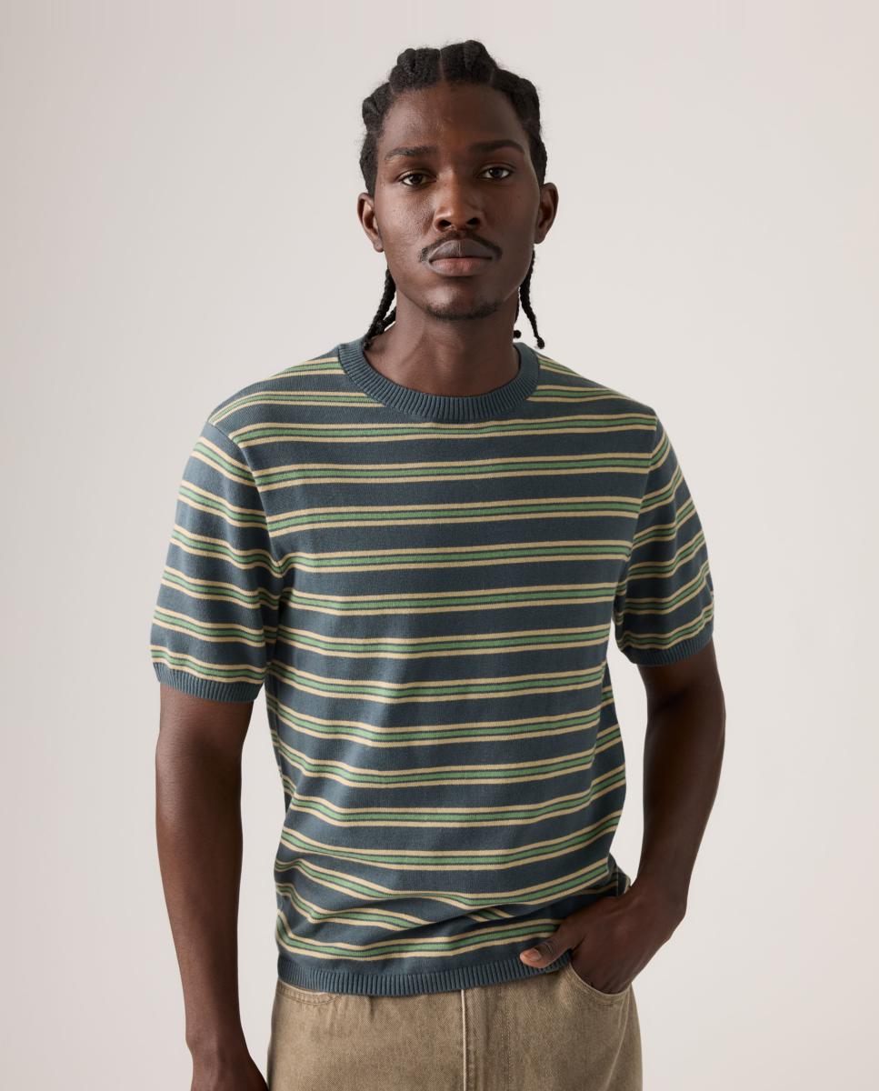 Camisola de Malha com Manga Curta e Gola Redonda Multicolor-3