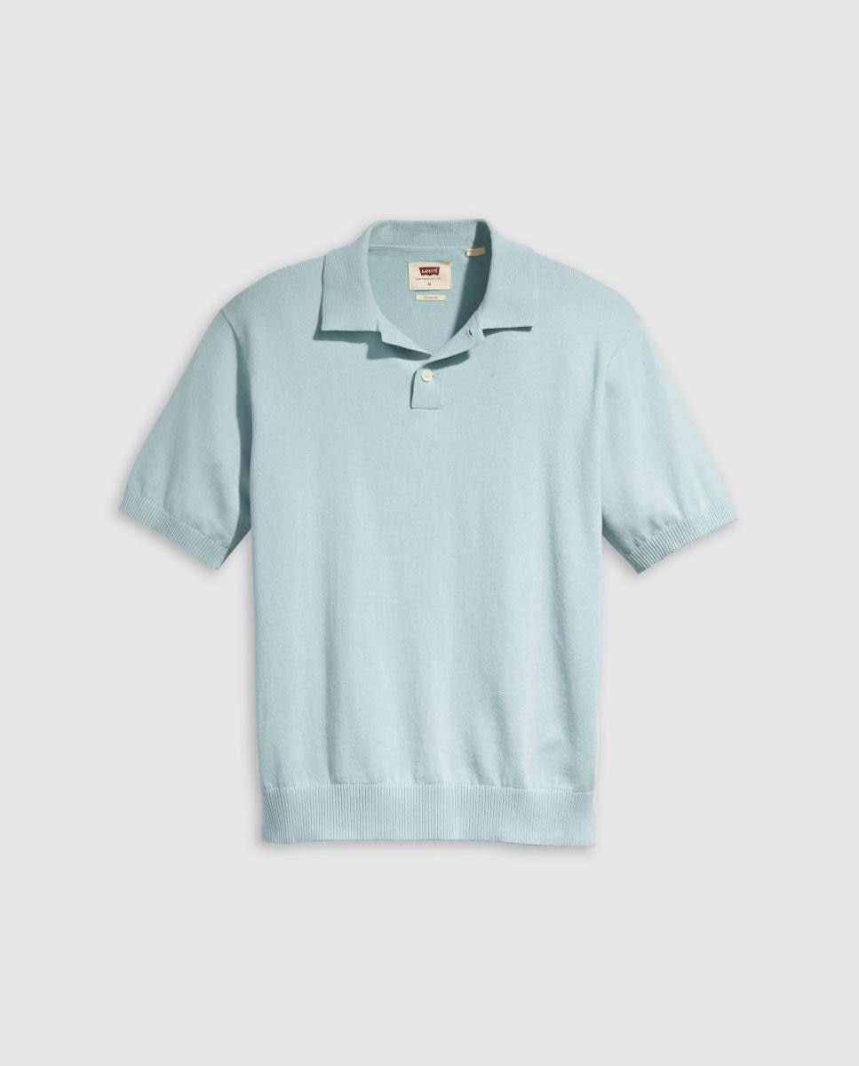 Camisola de Malha com Manga Curta e Colarinho de Polo Verde-claro-5