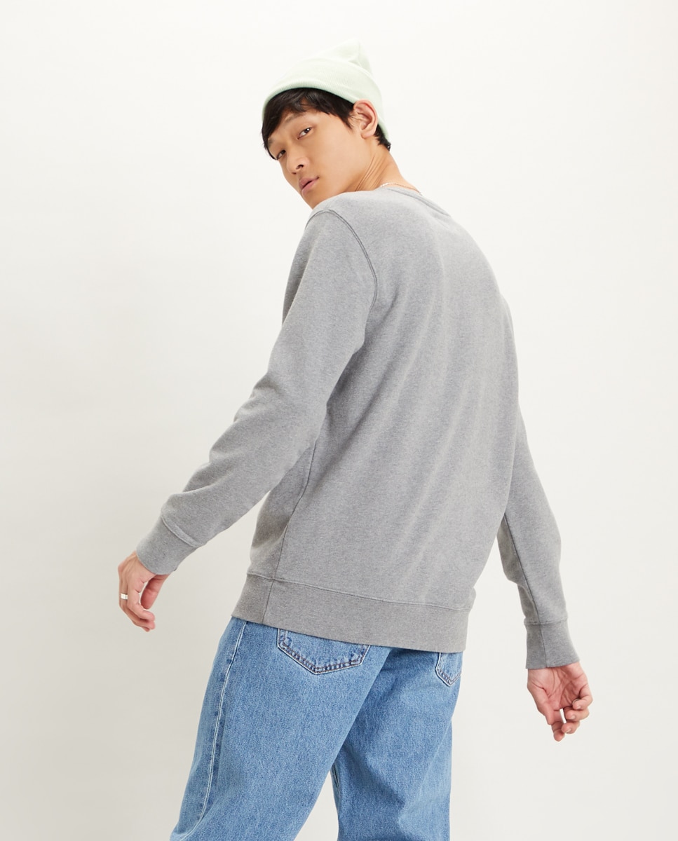 Sweatshirt cinzento-claro de homem com decote redondo Cinzento-2