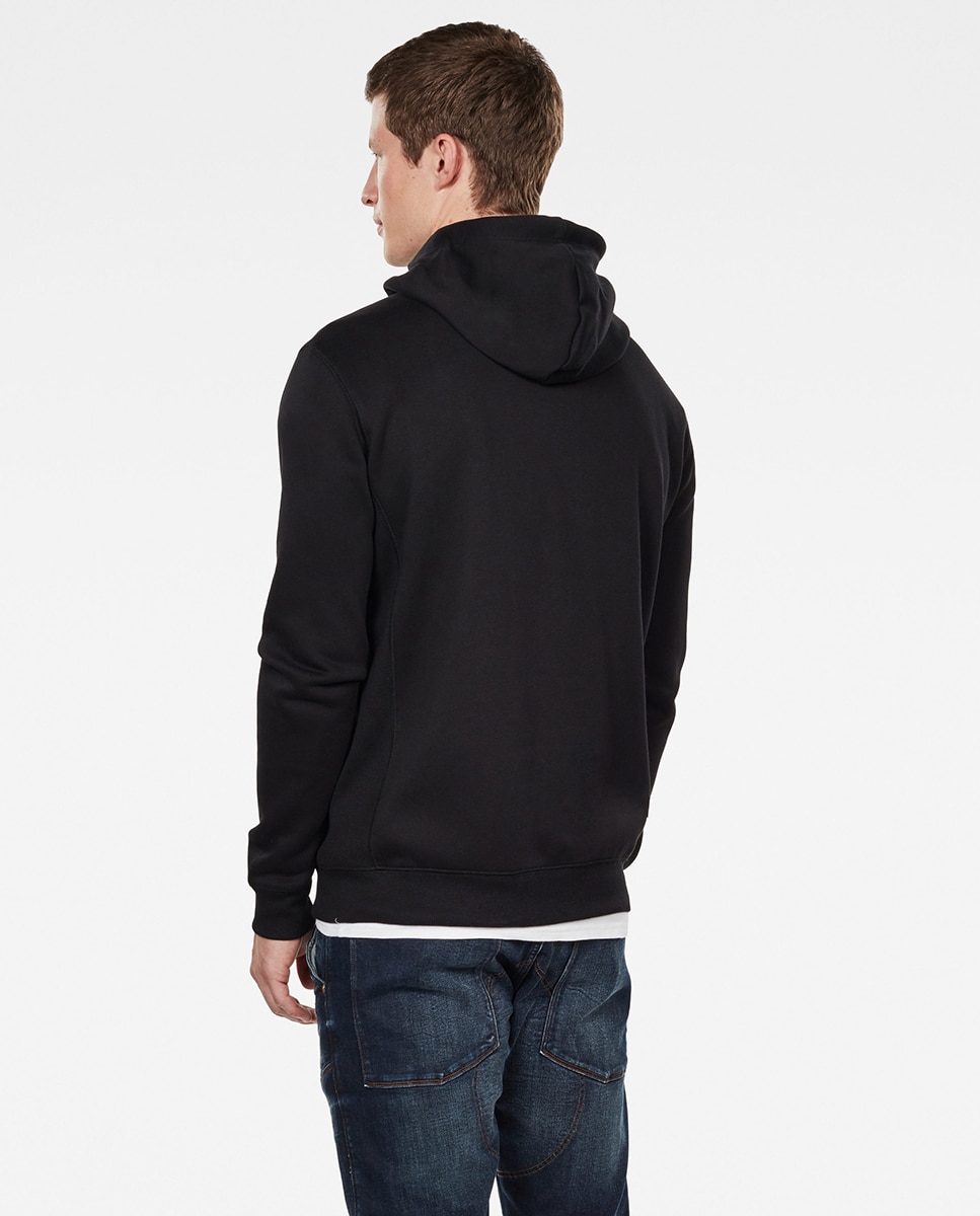 Sudadera de hombre negra de manga larga con capucha y cierre de cremallera - G-Star - Negro Negro-2