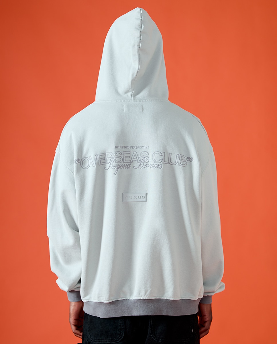 Sweatshirt com Capuz e Fecho de Correr Cinzento-2