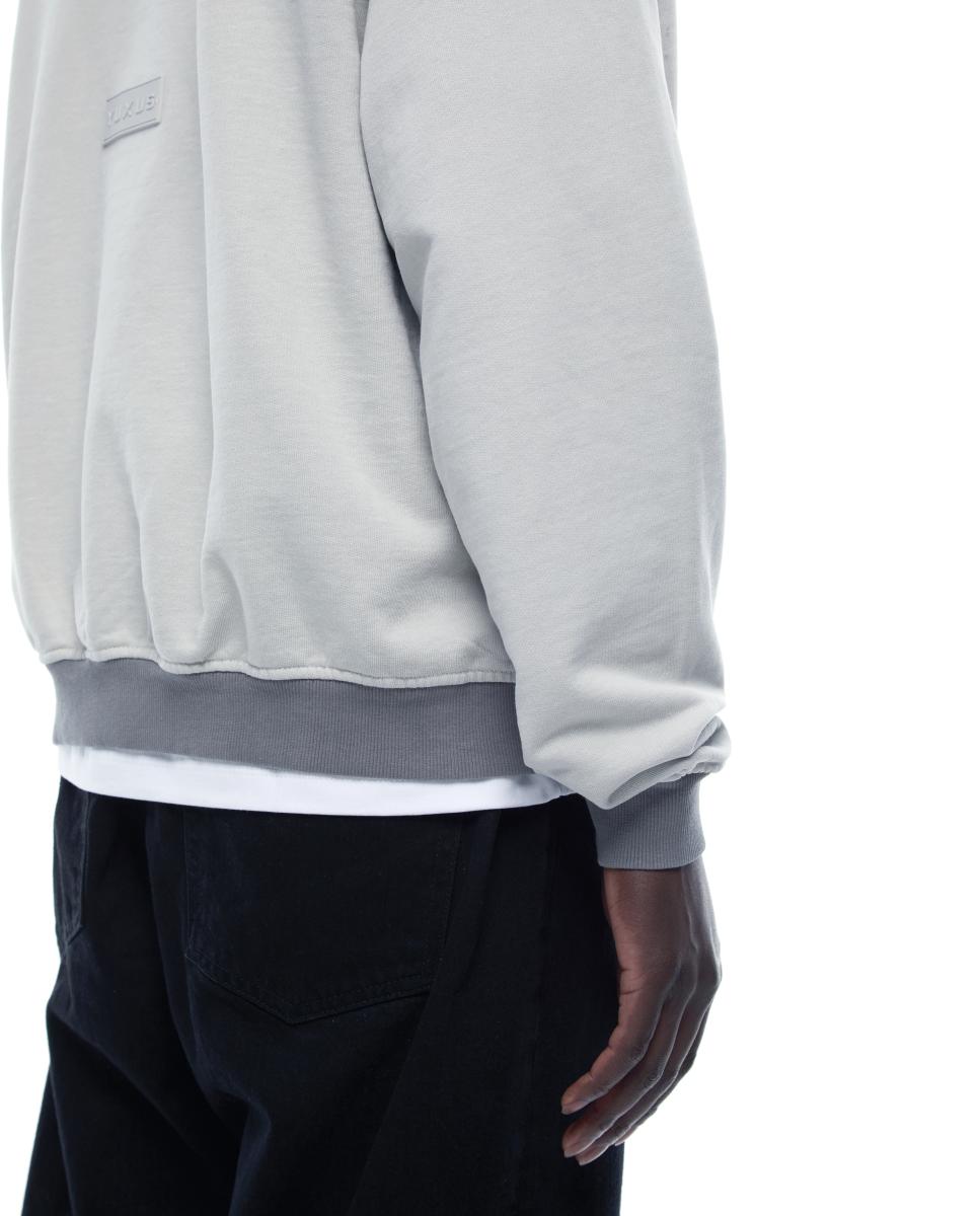 Sweatshirt com Capuz e Fecho de Correr Cinzento-5
