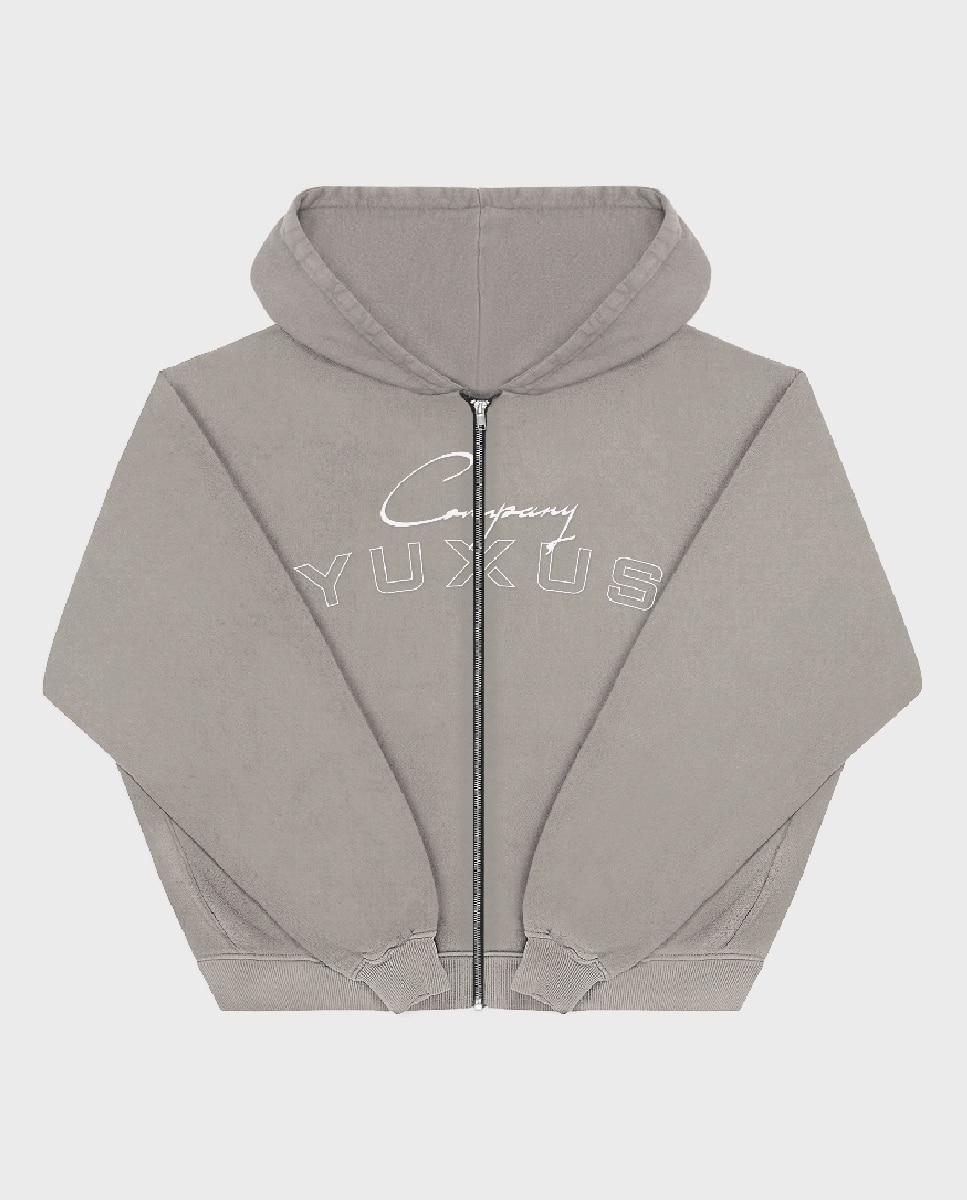 Sweatshirt com Capuz e Fecho de Correr Cinzento-3