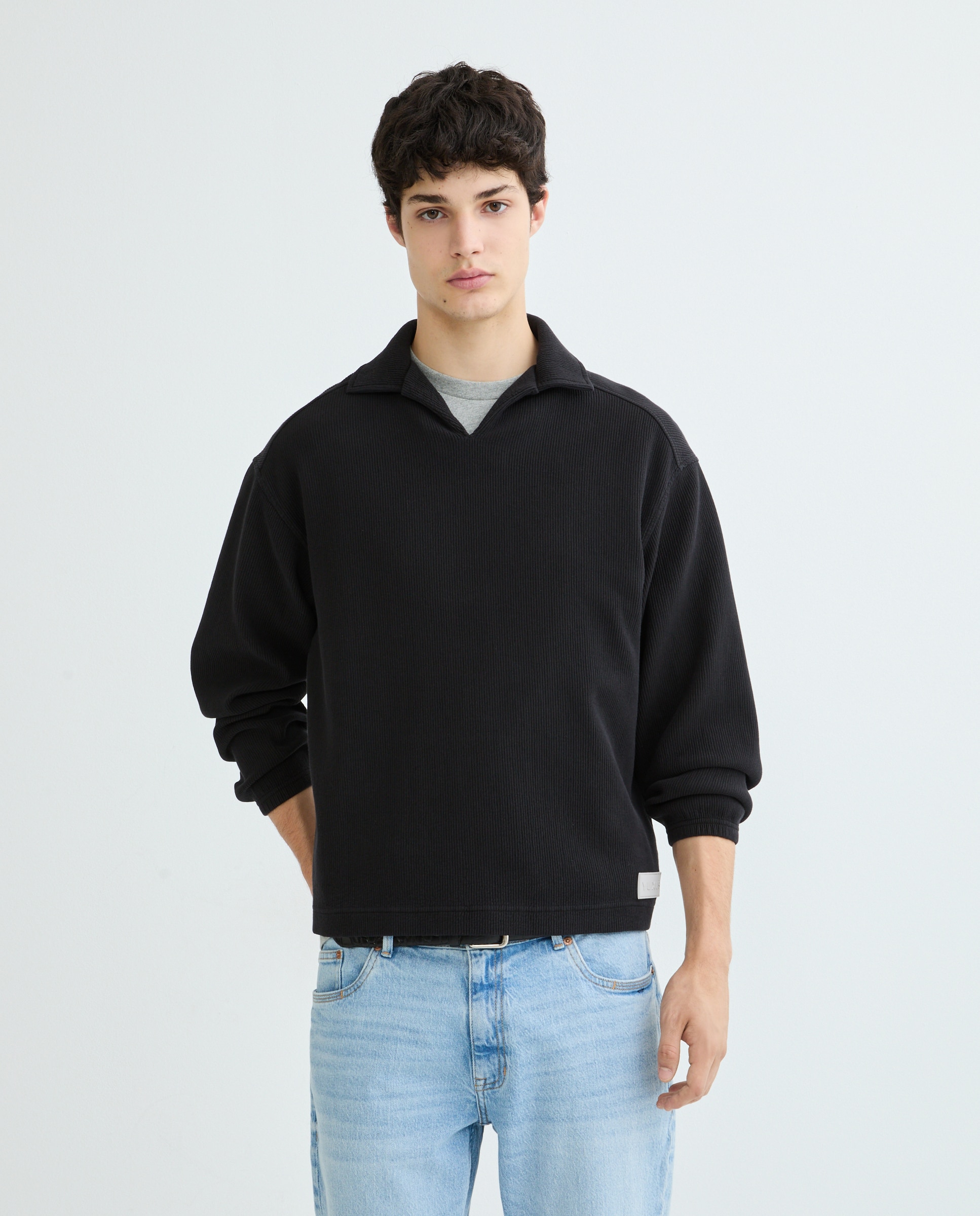 Sudadera tipo polo de hombre - YUXUS - Negro Negro-6