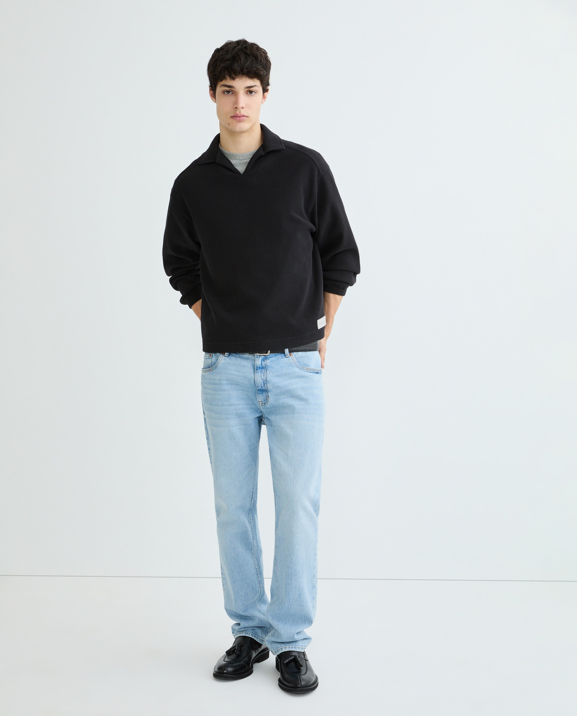 Sudadera tipo polo de hombre - YUXUS - Negro Negro-7