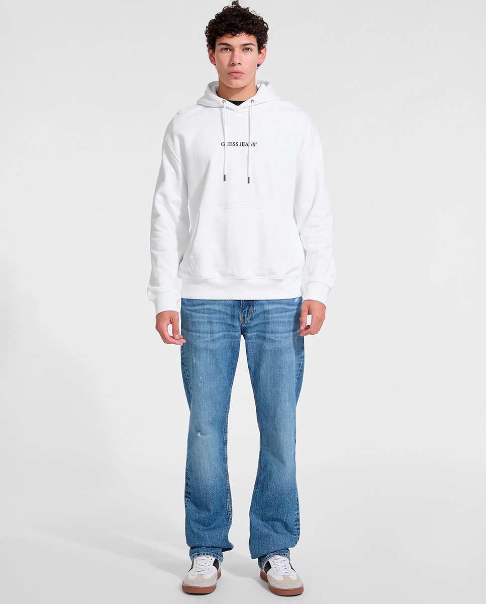 Sweatshirt com capuz Branco-4