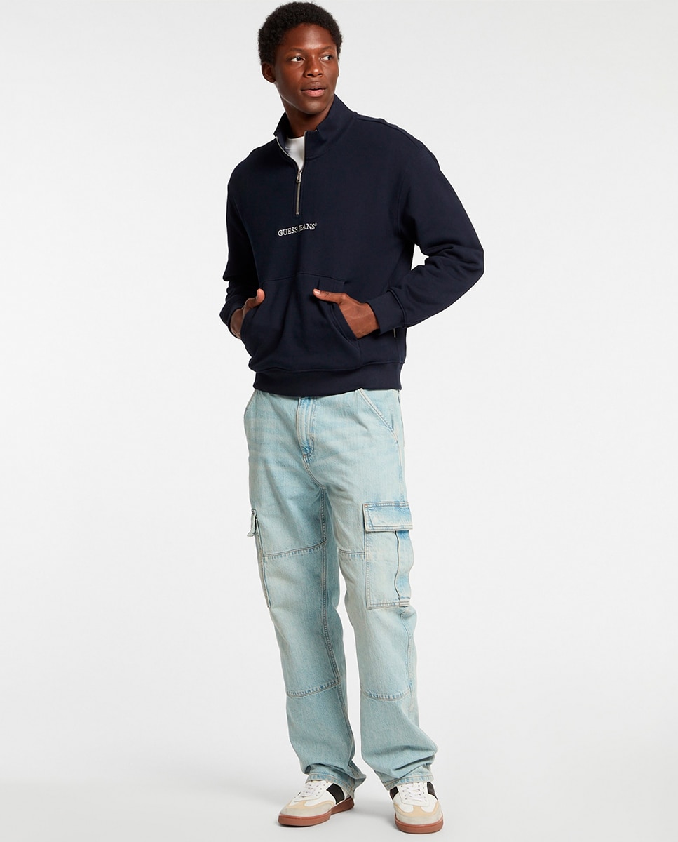 Sweatshirt sem Capuz Azul-marinho-5
