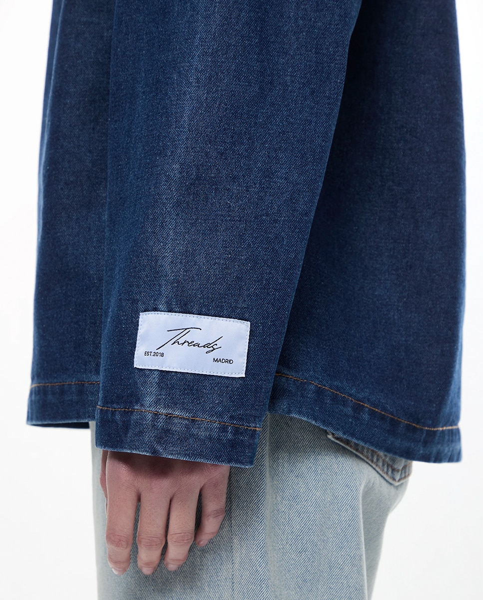 Polo de Ganga com Manga Comprida Azul-1