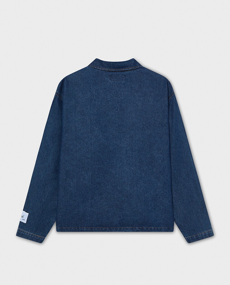 Polo de Ganga com Manga Comprida Azul-3