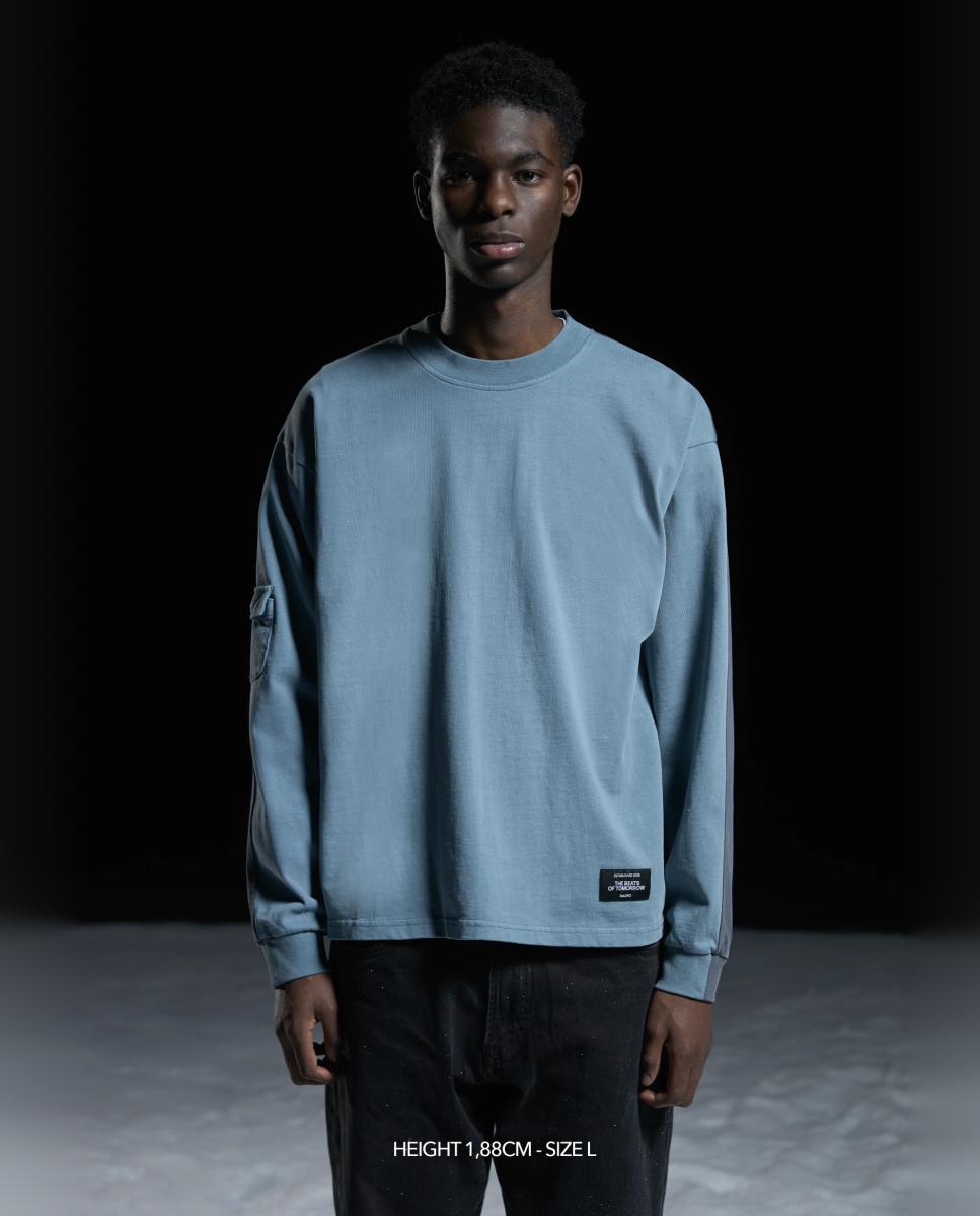 Camisola de homem com manga comprida Verde-2