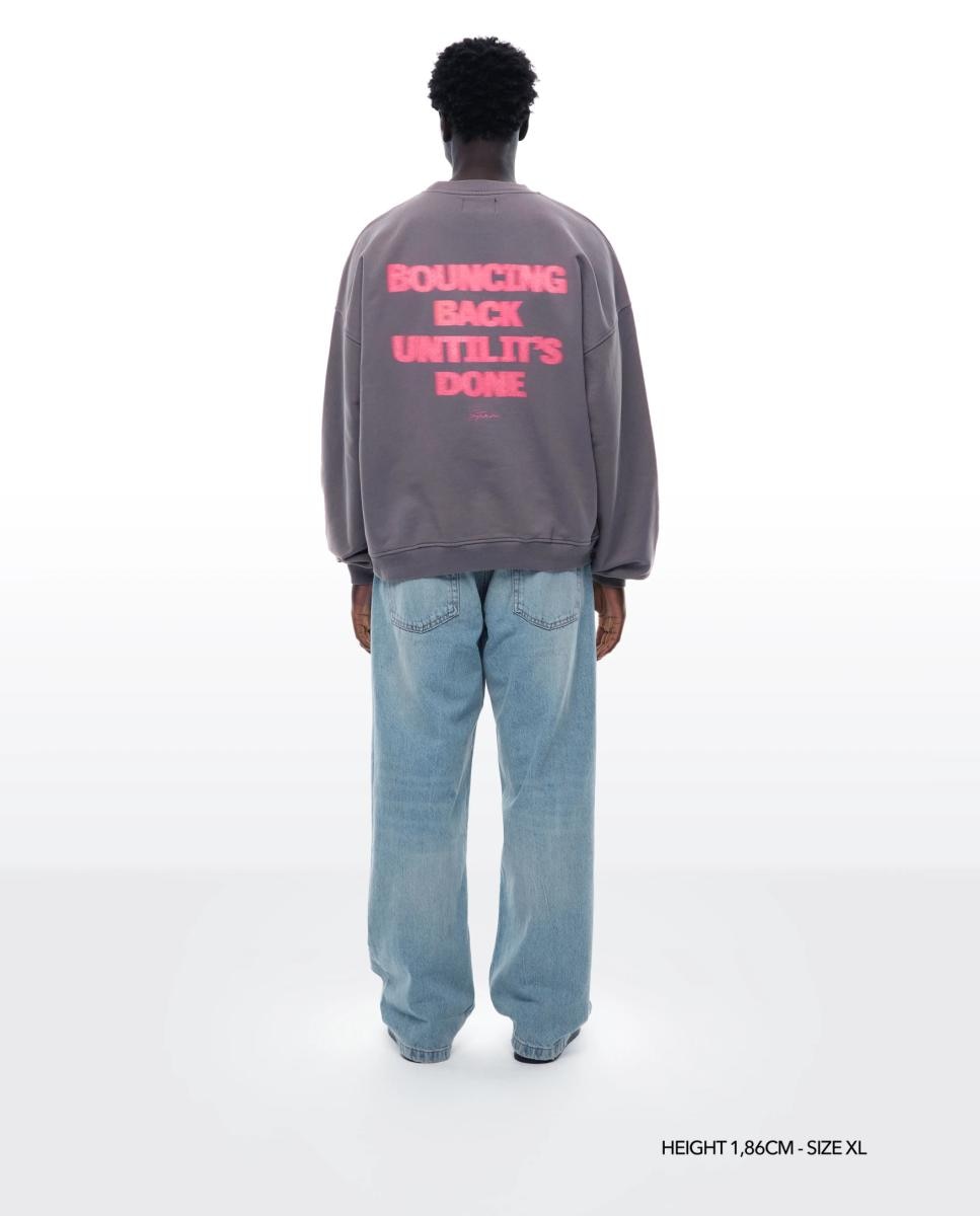 Sweatshirt de homem com decote redondo Cinzento-3