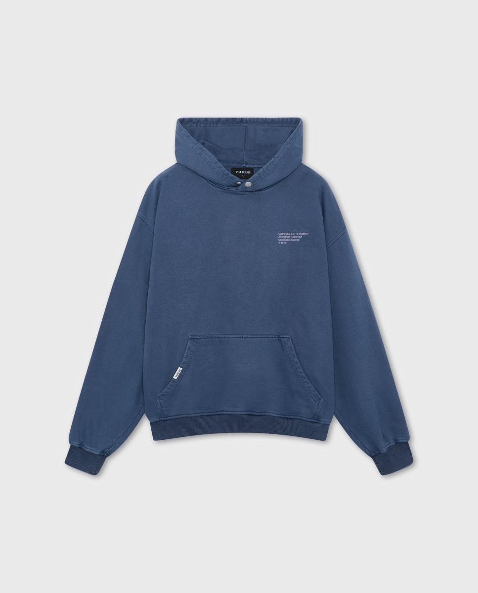 Sweatshirt de homem com capuz Azul-3