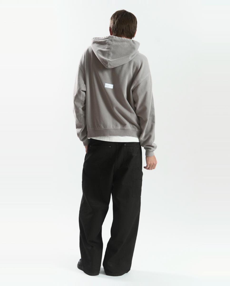 Sweatshirt com Capuz e Fecho de Correr Cinzento-3