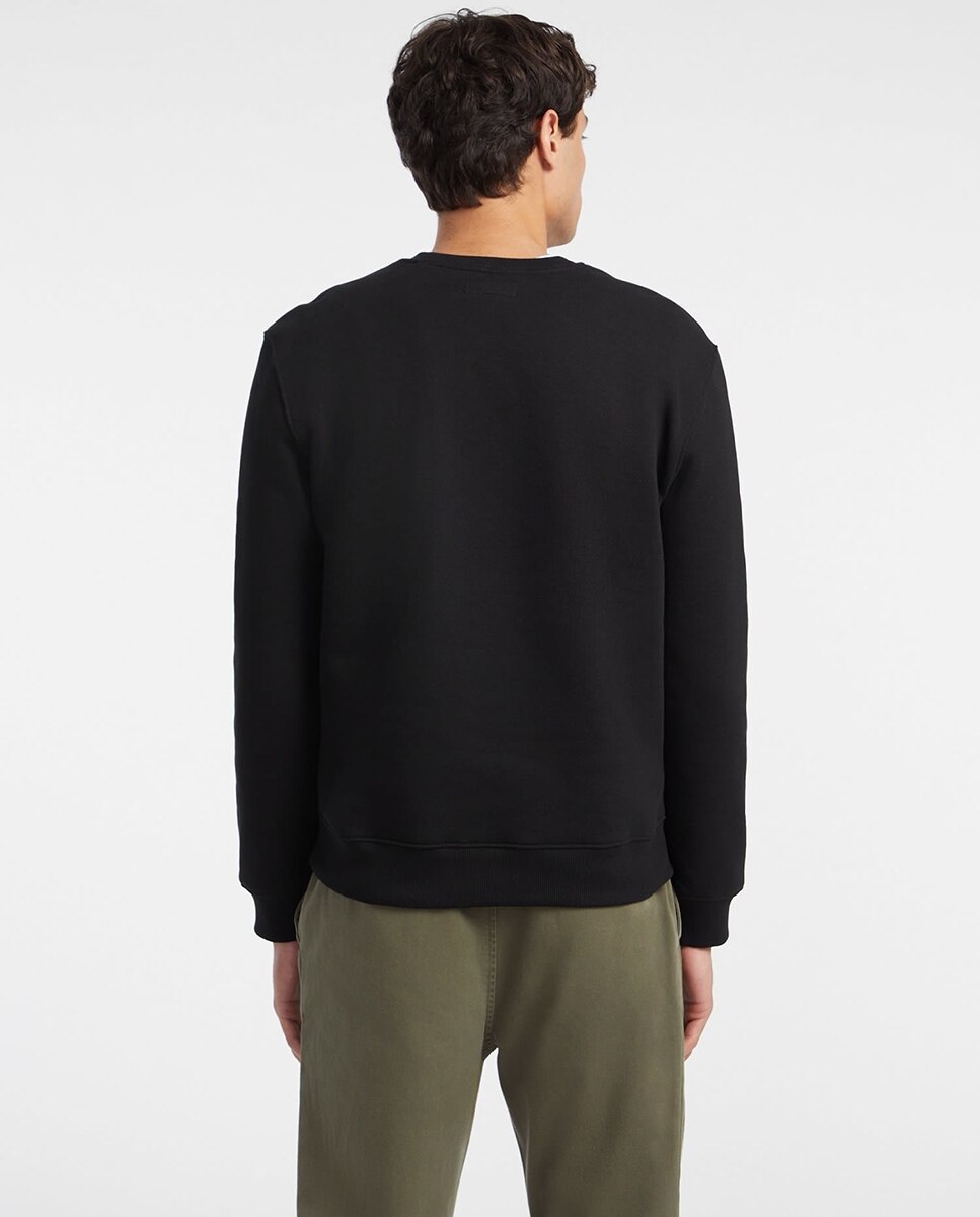 Sweatshirt de Manga Comprida Preto-2