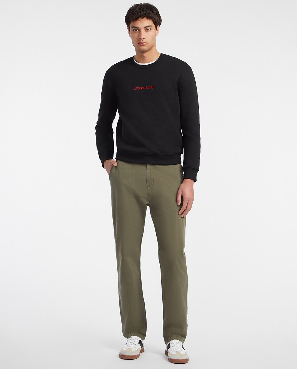 Sweatshirt de Manga Comprida Preto-4