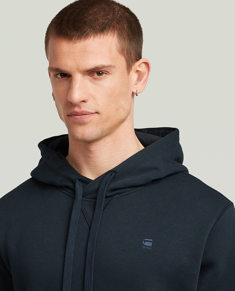 Sudadera Premium Core Hooded de hombre negra tipo canguro · G-Star