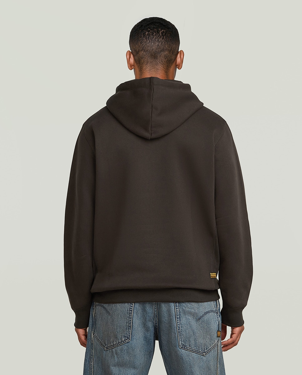 Sweatshirt Premium Core Hooded preta com bolso canguru Castanho-2