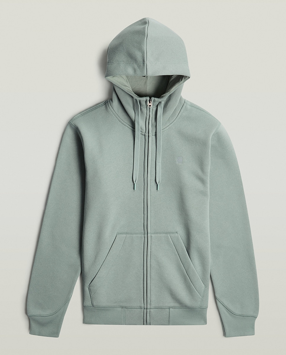 Sweatshirt de Manga Comprida com Capuz e Fecho de Correr - Preto Azul-6