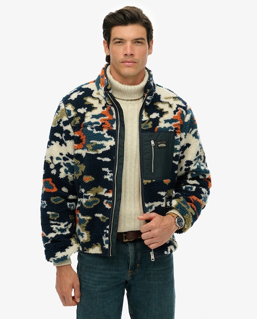 Imagem 0 de Sweatshirt de Forro Polar Estampada com Fecho de Correr Completo