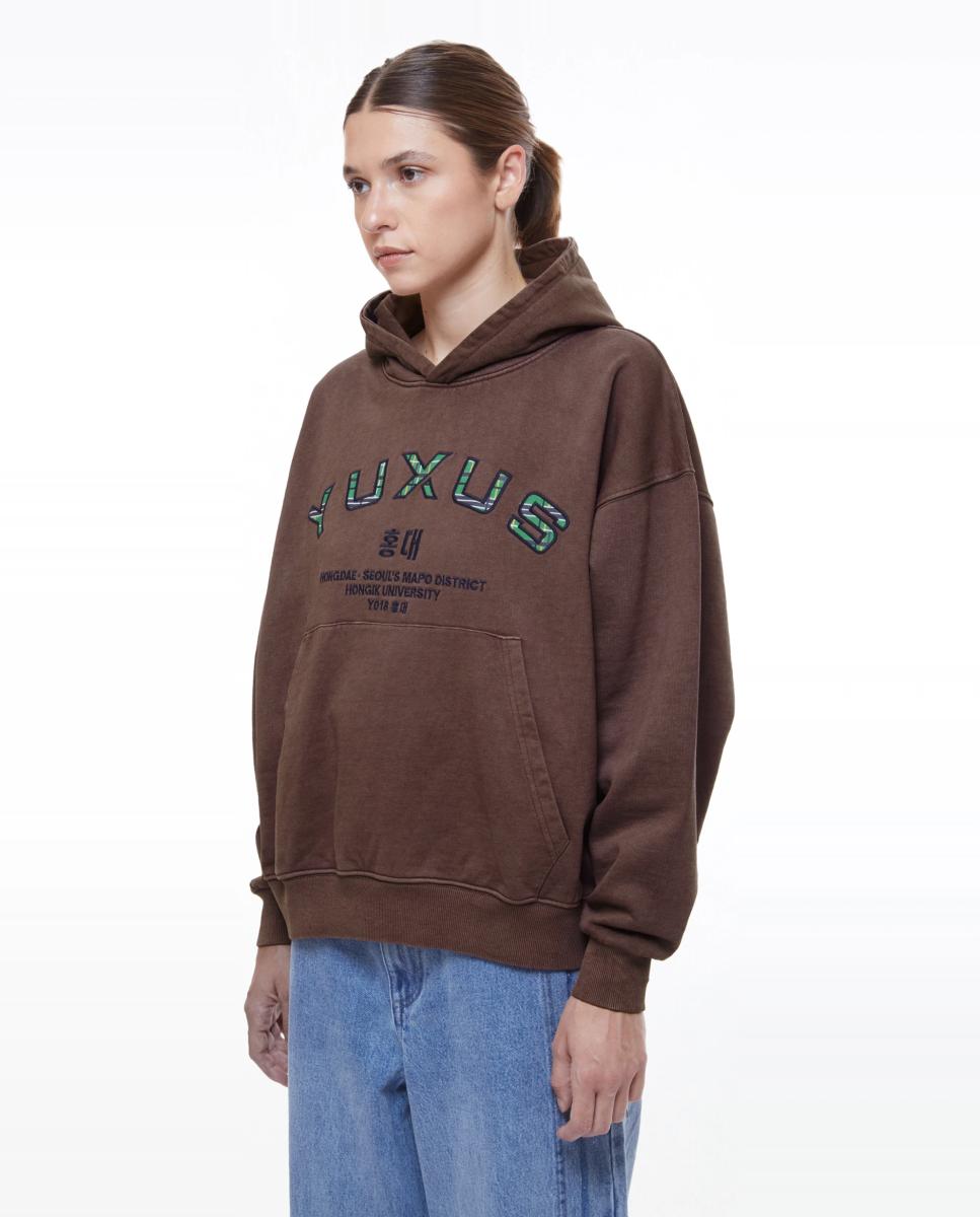 Sweatshirt de homem com capuz Castanho-2