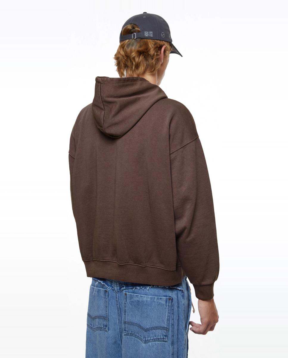 Sweatshirt de homem com capuz Castanho-3