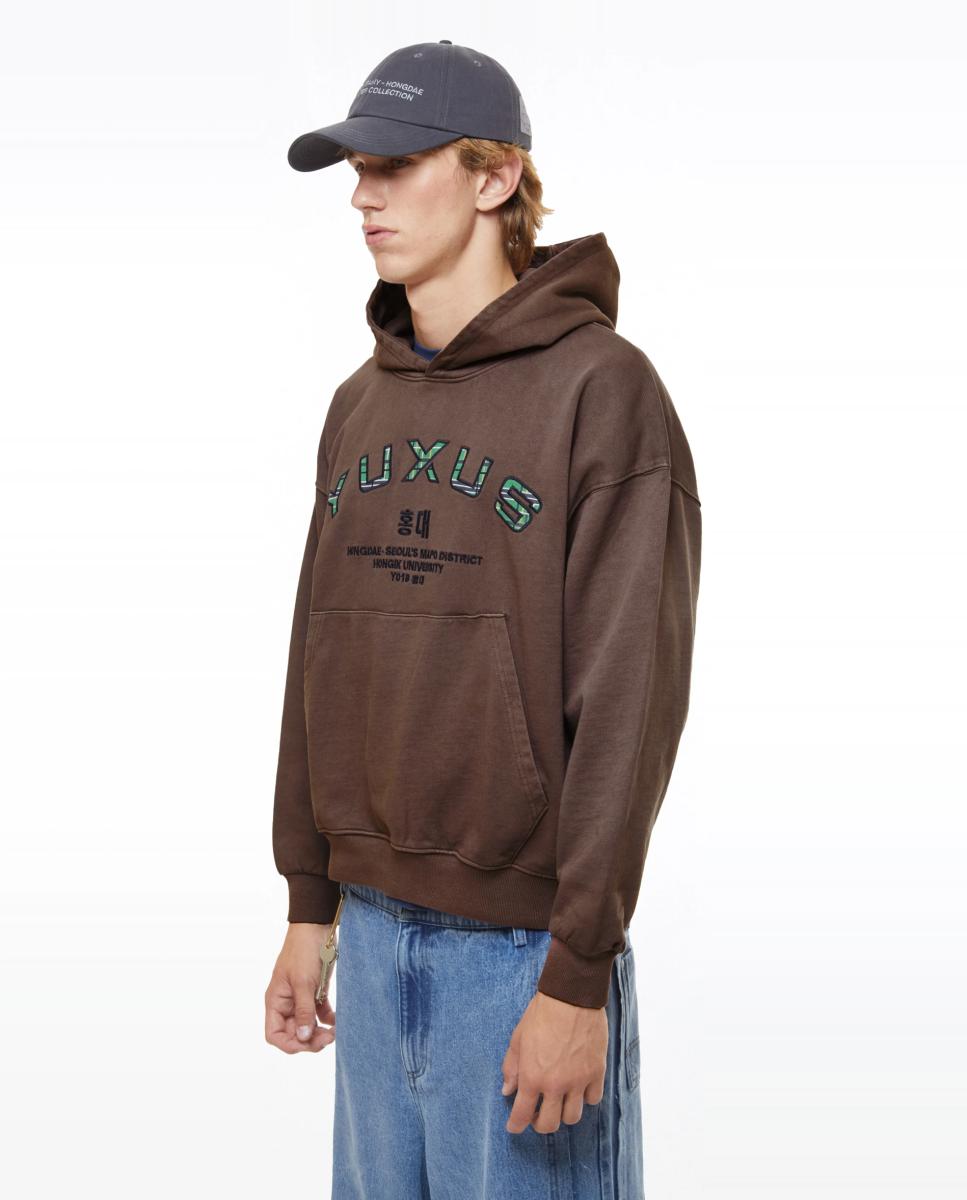 Sweatshirt de homem com capuz Castanho-4