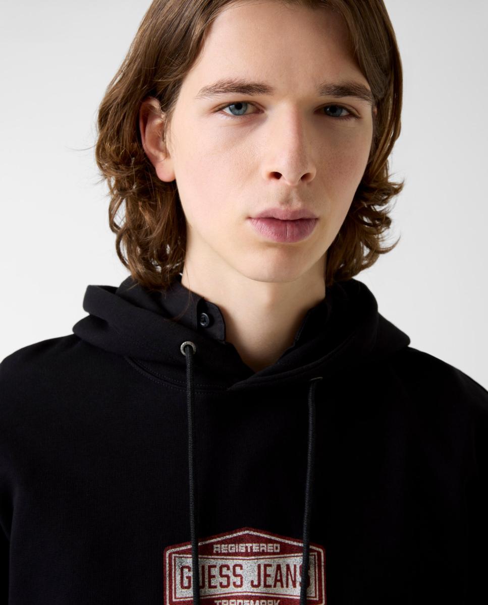 Sweatshirt com capuz Preto-3