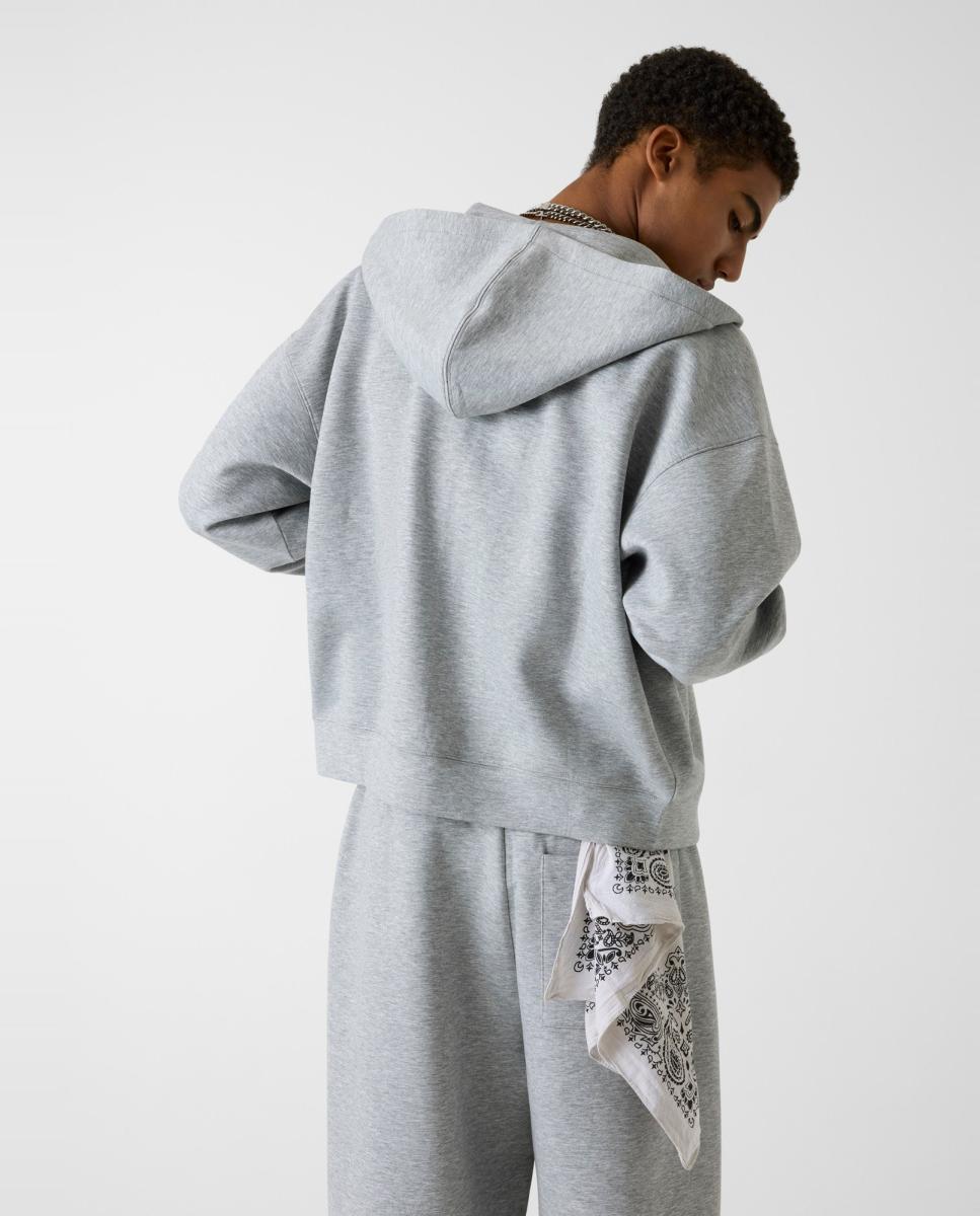 Sweatshirt com capuz Cinzento-claro-2