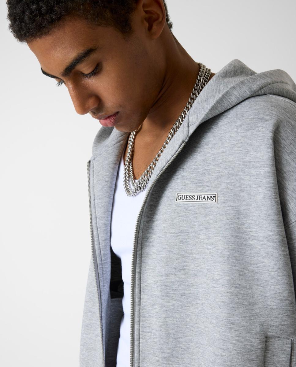 Sweatshirt com capuz Cinzento-claro-3