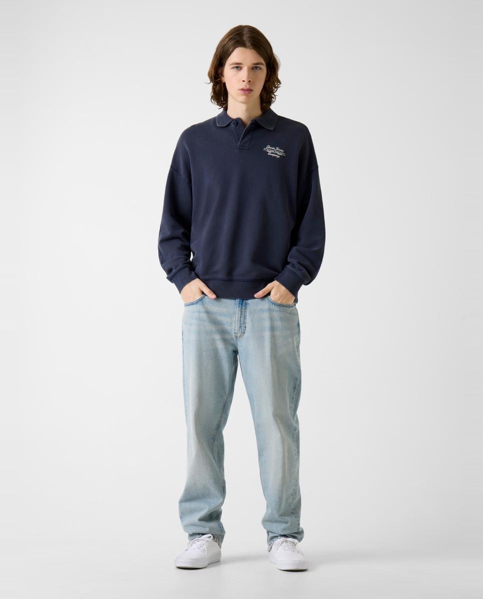 Sweatshirt sem Capuz Azul-claro-5