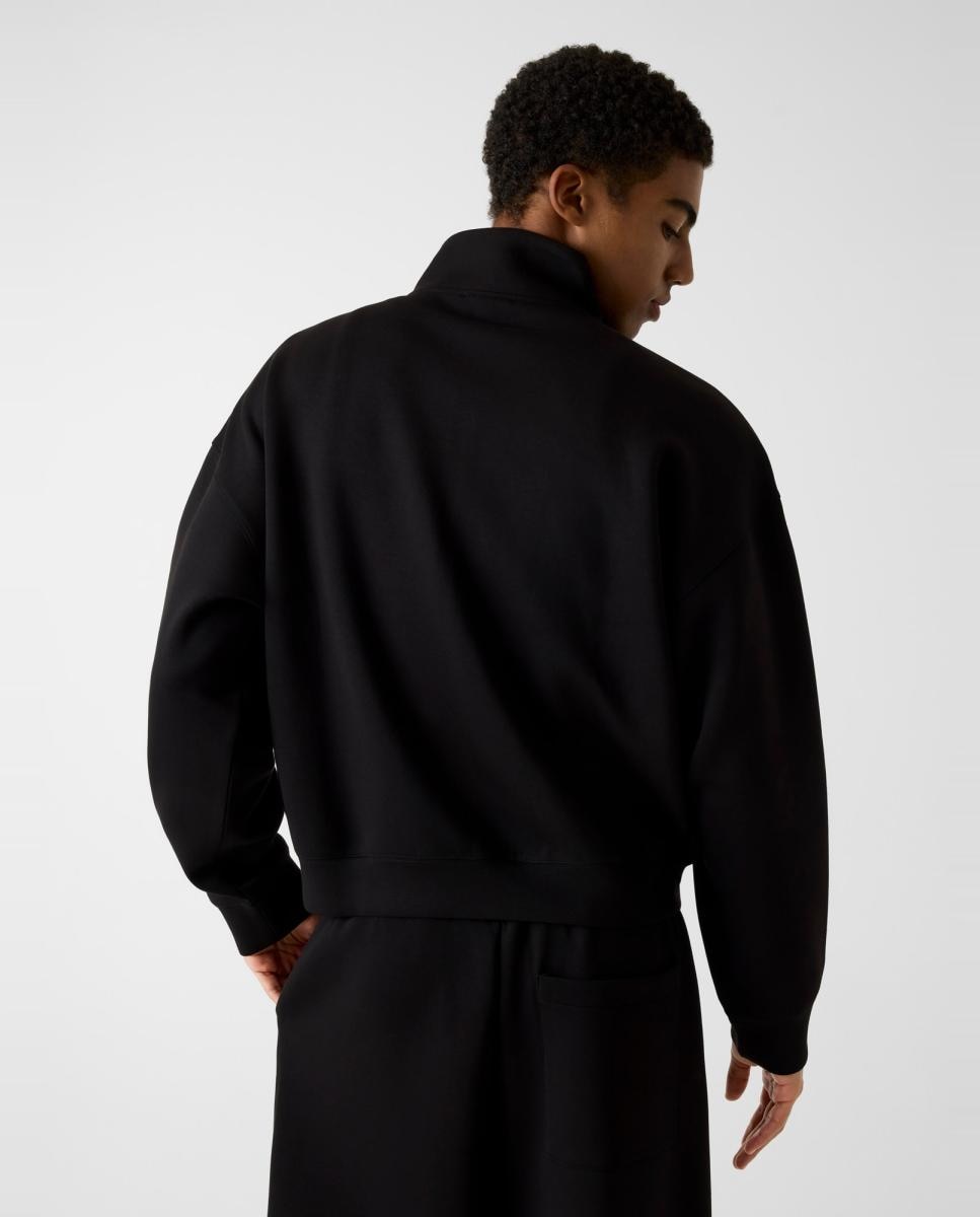 Sweatshirt sem Capuz Preto-2