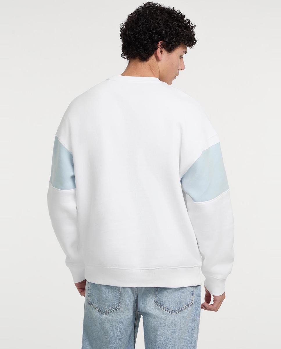 Sweatshirt sem Capuz Branco-2