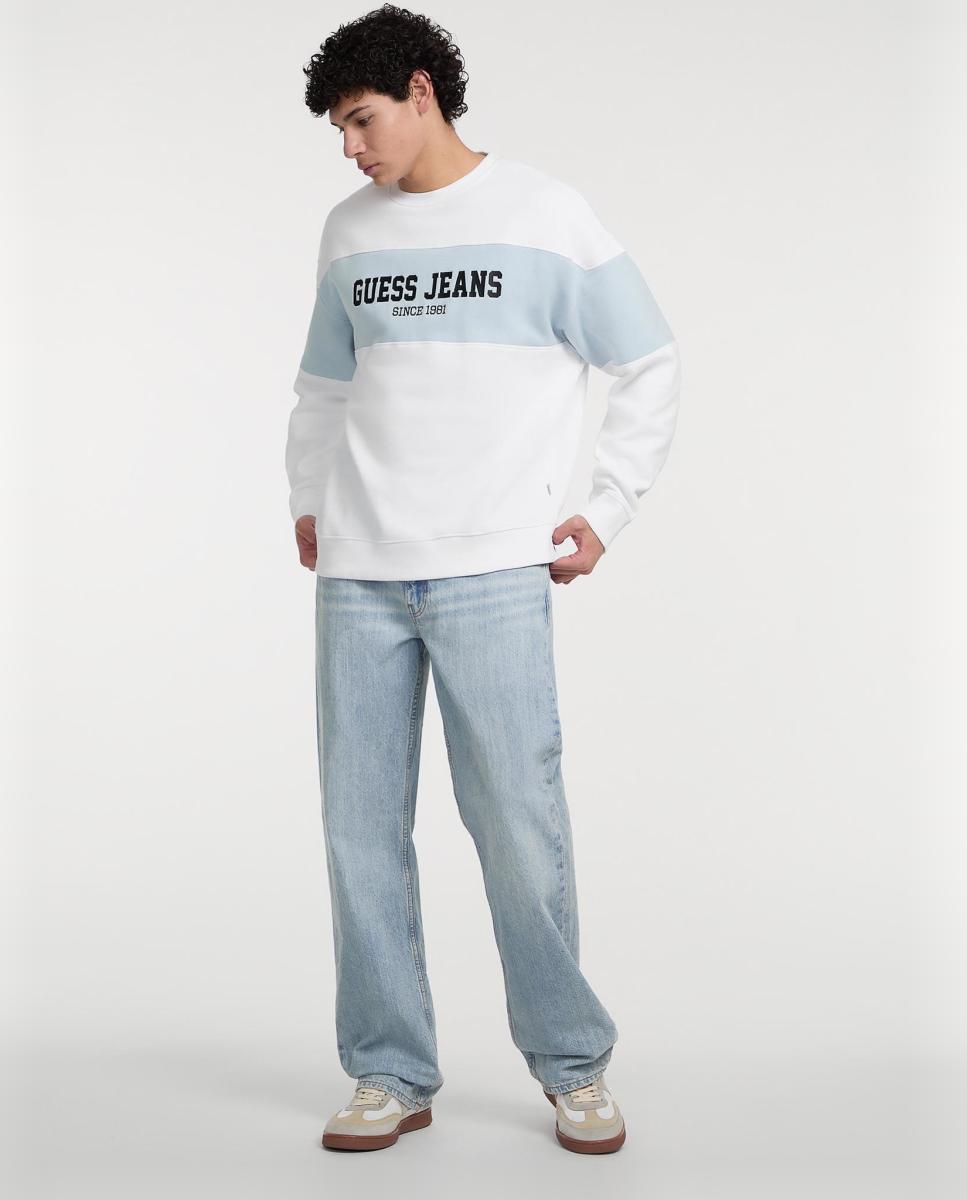 Sweatshirt sem Capuz Branco-4