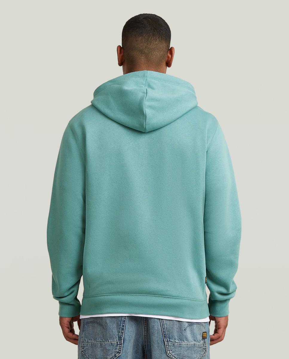 Sweatshirt de Manga Comprida com Capuz e Fecho de Correr - Preto Azul-2