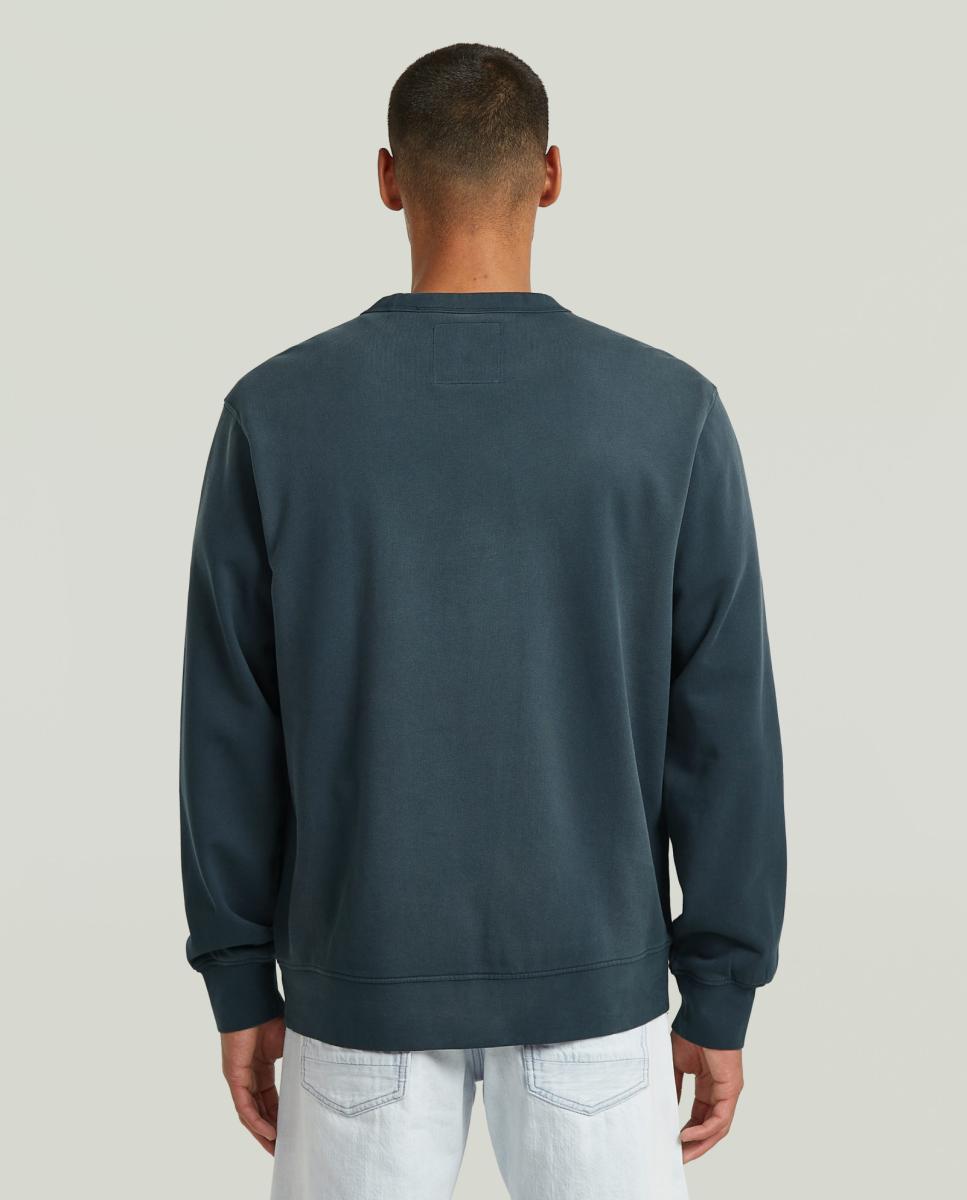 Sweatshirt Regular com Decote Redondo Azul-2