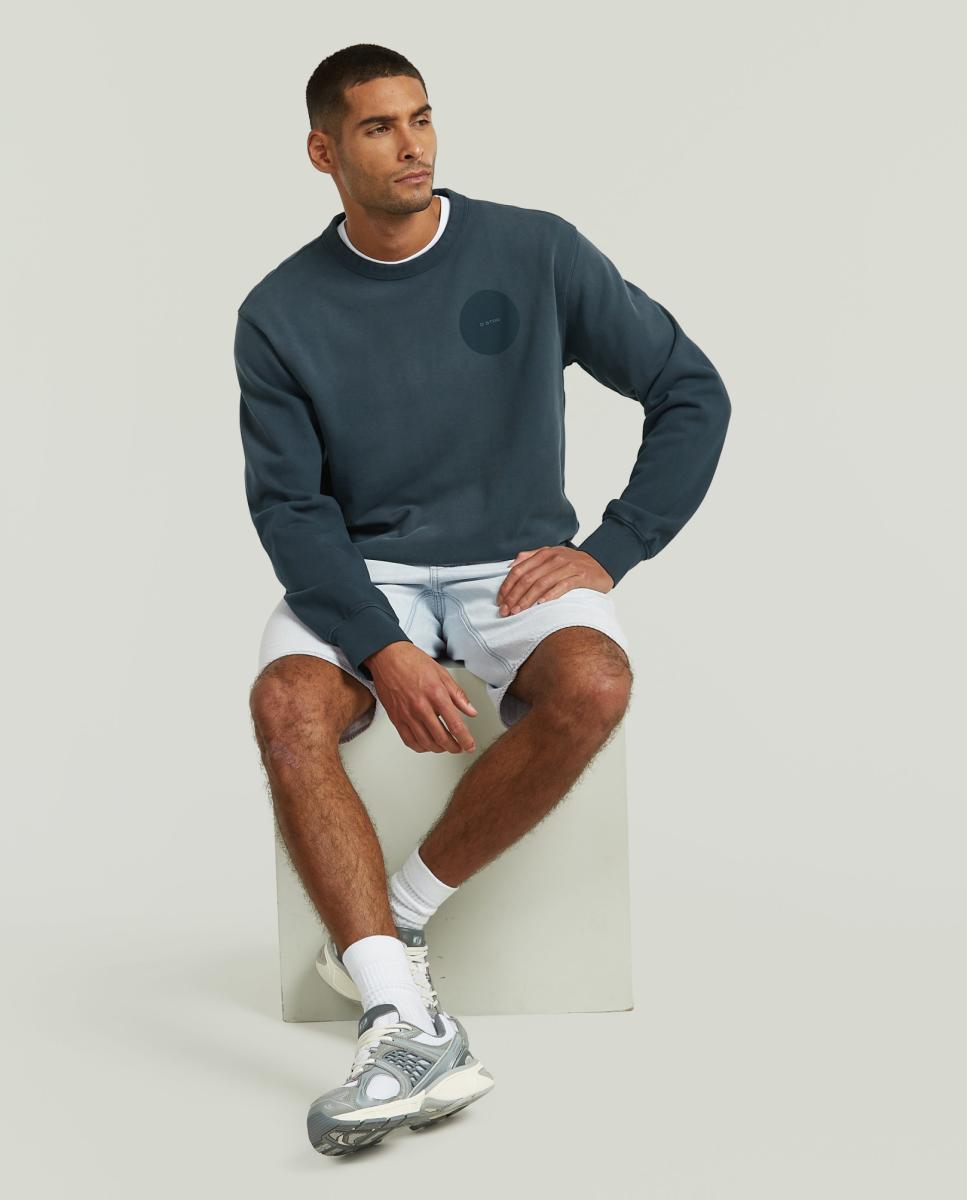 Sweatshirt Regular com Decote Redondo Azul-5