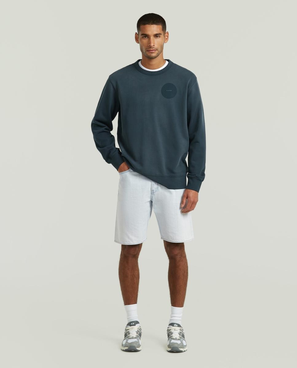 Sweatshirt Regular com Decote Redondo Azul-7