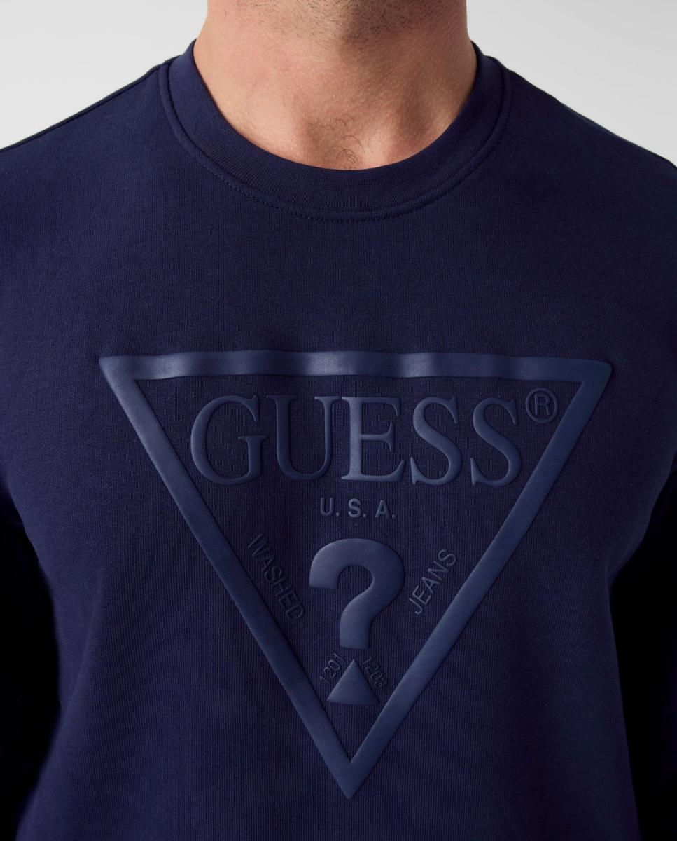 Sudadera sin capucha de hombre - Guess - Azul marino Azul marino-4