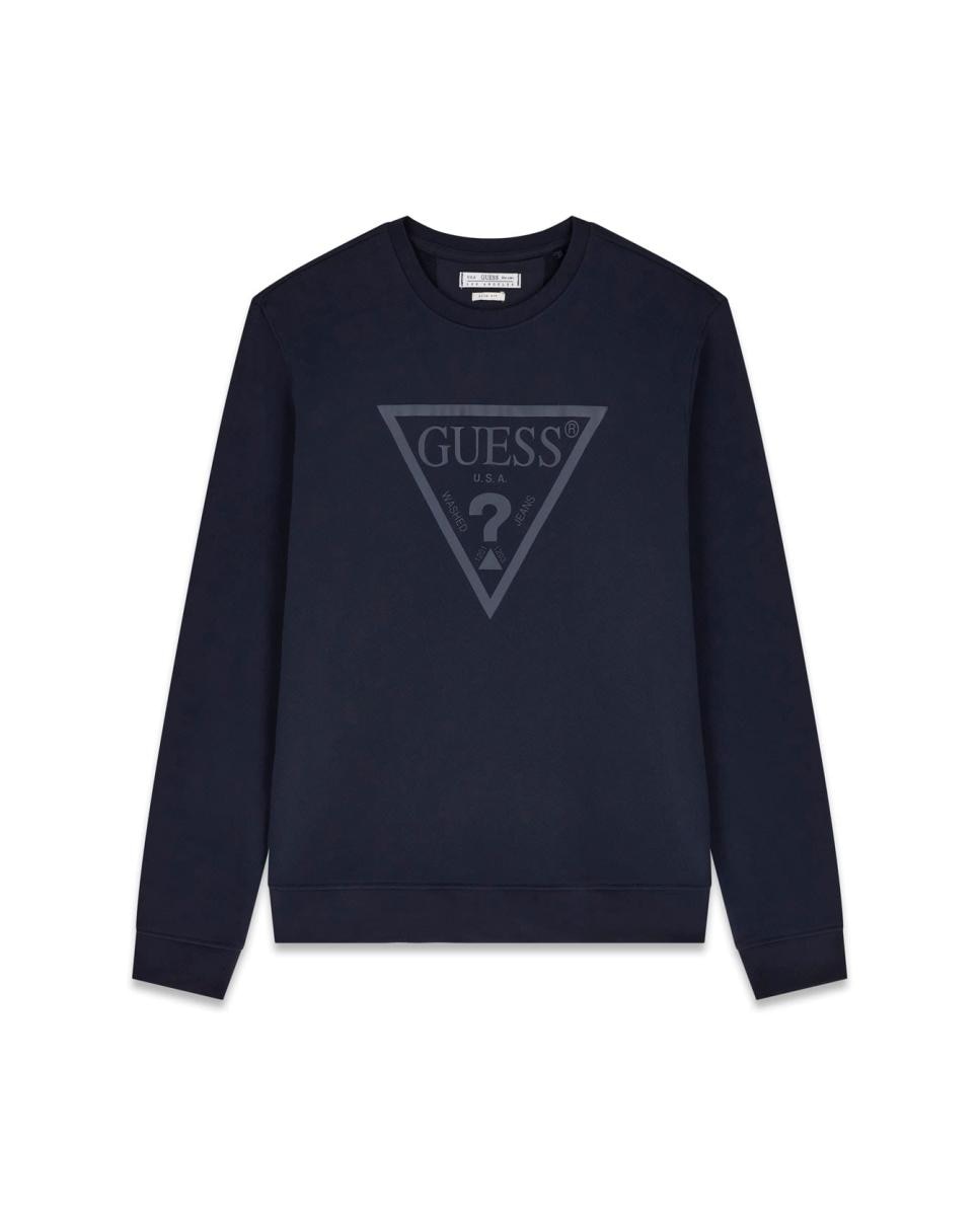 Sudadera sin capucha de hombre - Guess - Azul marino Azul marino-5