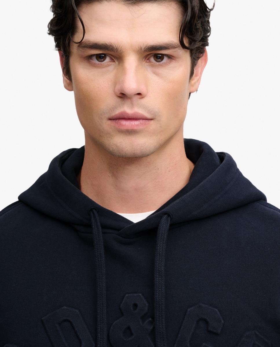 Sudadera con capucha de hombre Athletic Emboss GD de corte relajado - Superdry - Azul marino Azul marino-3
