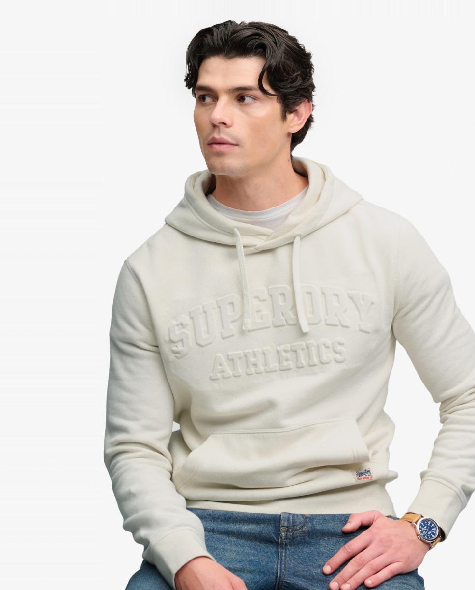 Imagen 0 de Sudadera con capucha de hombre Athletic Emboss GD de corte relajado Crudo