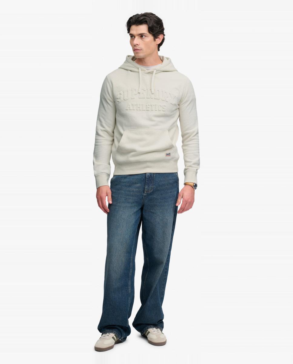 Sudadera con capucha de hombre Athletic Emboss GD de corte relajado - Superdry - Crudo Crudo-4