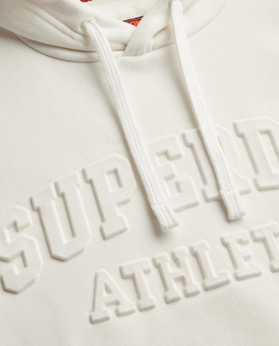Sudadera con capucha de hombre Athletic Emboss GD de corte relajado - Superdry - Crudo Crudo-5