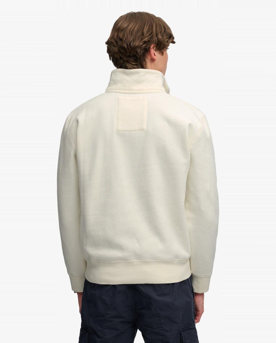 Sudadera de hombre Gothic Varsity con media cremallera - Superdry - Crema Crema-2