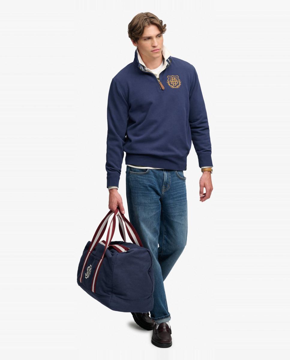 Sudadera de hombre Gothic Varsity con media cremallera - Superdry - Azul marino Azul marino-6