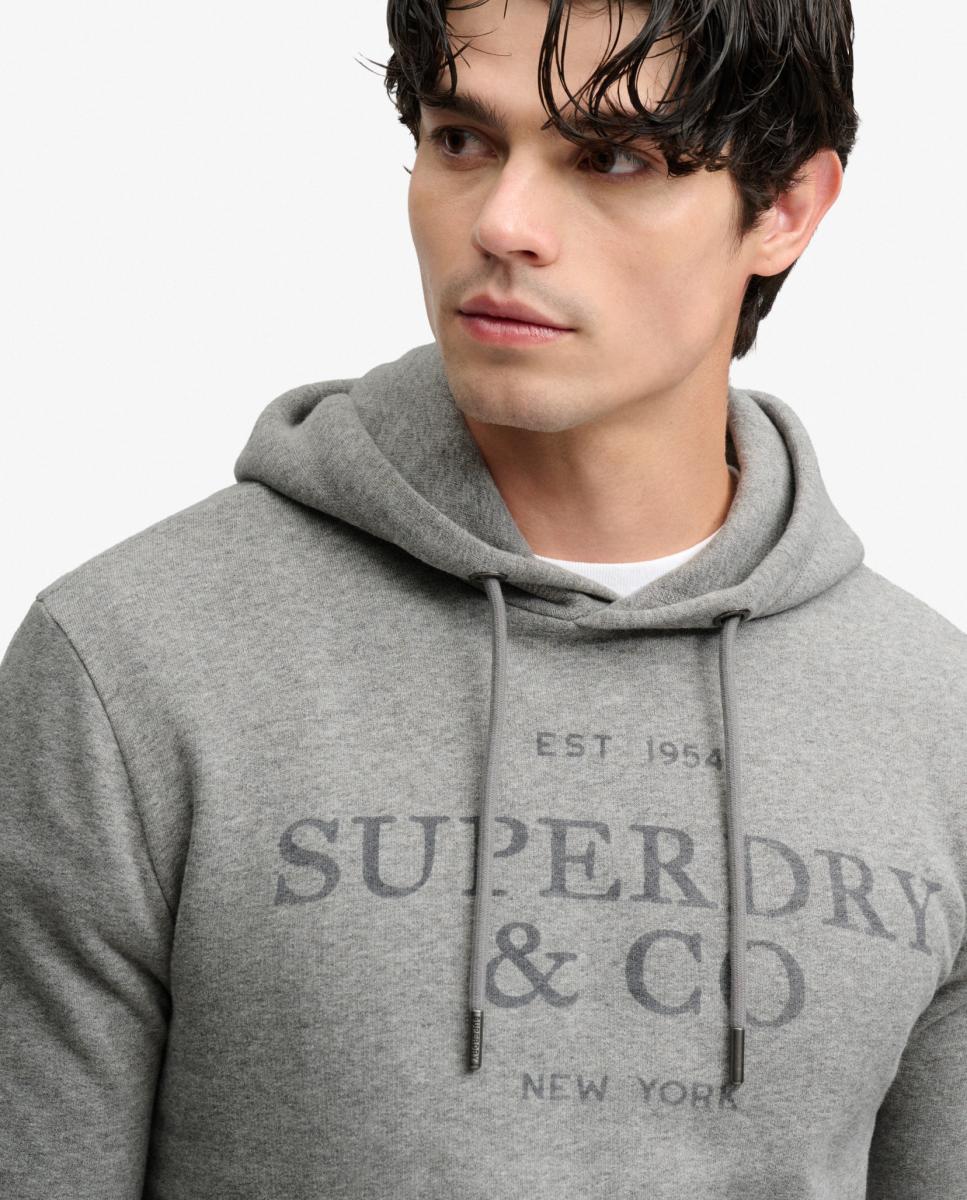 Sudadera con capucha de hombre 1954 Company de corte relajado - Superdry - Gris Gris-3