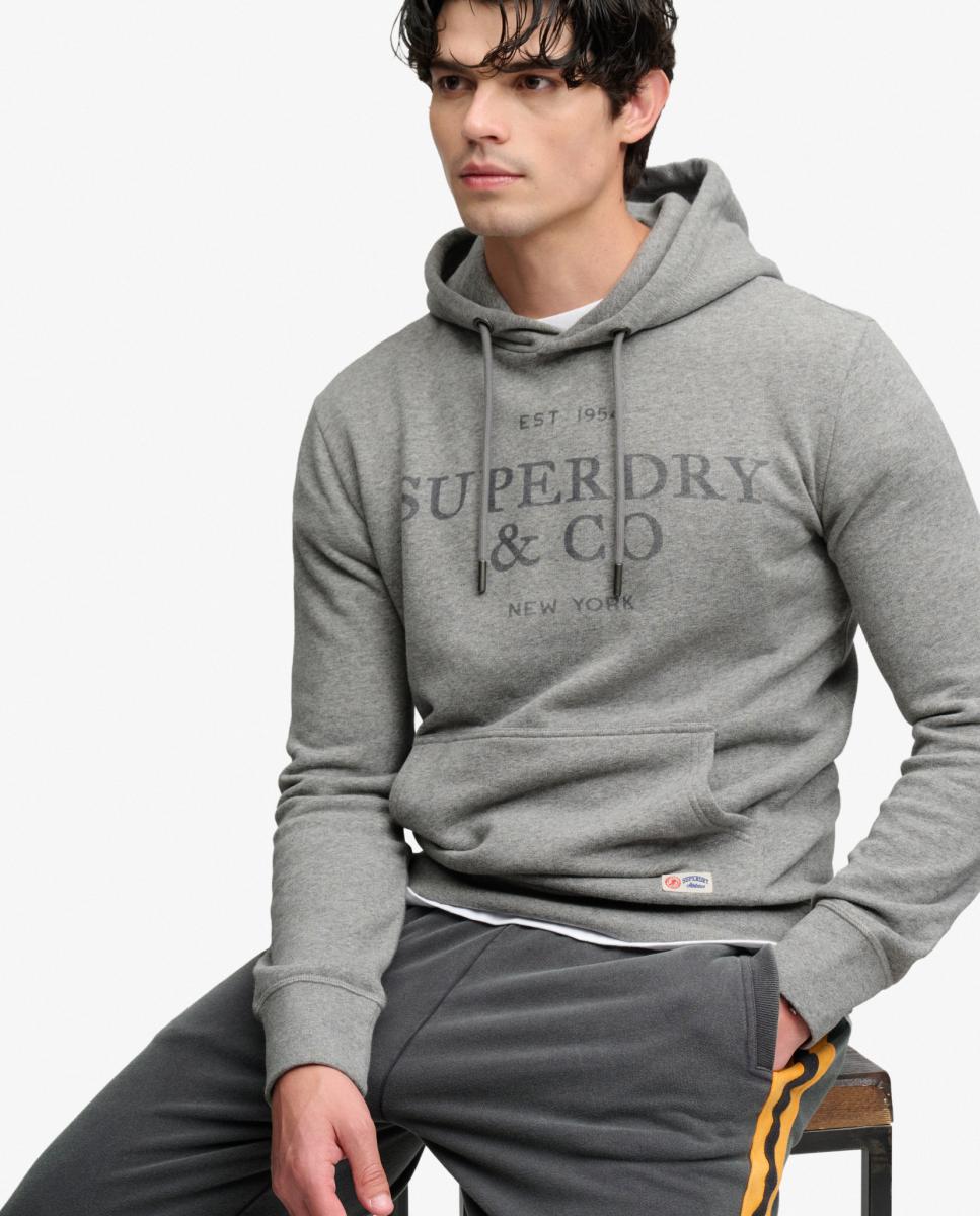 Sudadera con capucha de hombre 1954 Company de corte relajado - Superdry - Gris Gris-4