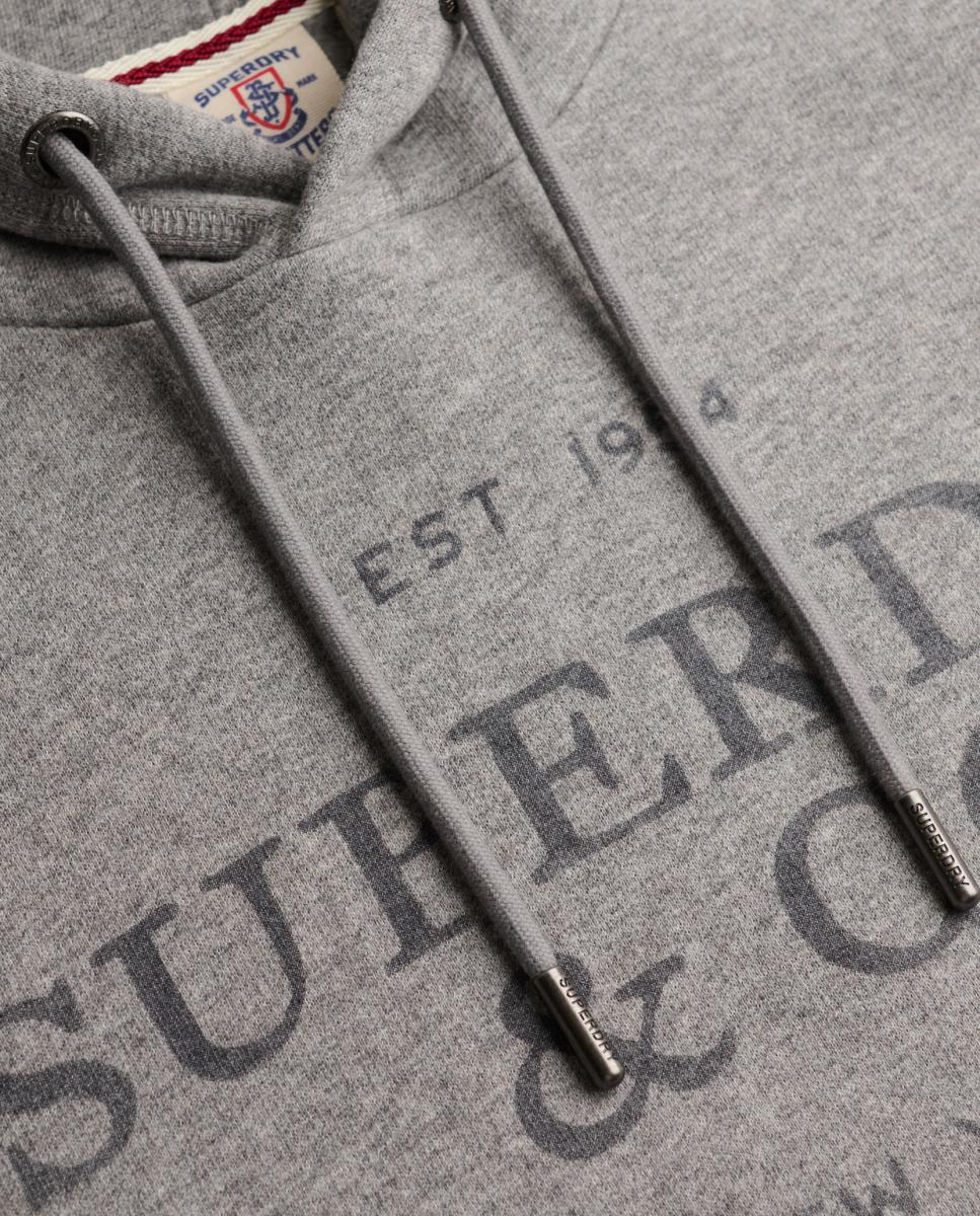 Sudadera con capucha de hombre 1954 Company de corte relajado - Superdry - Gris Gris-5